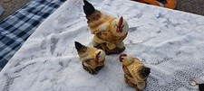 Chicken Ornaments 1 Tall and 2 Small Rooster Figurines Plastic/home Decor