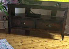 M&S Mahogany TV Unit with 2 Drawers Excellent Condition Collection Only