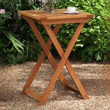 Costway Folding Outdoor Bistro Table with Slatted Tabletop