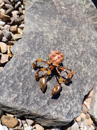 Handmade beaded hermit - , crab