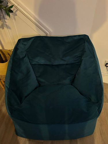 Bottle green velvet beanbag - green,, velvet,