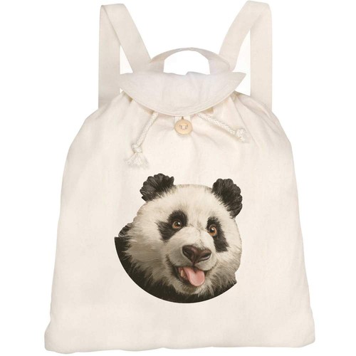 Funny panda canvas rucksack - panda',