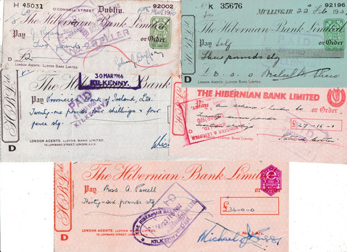 Hibernian bank cheques - ,