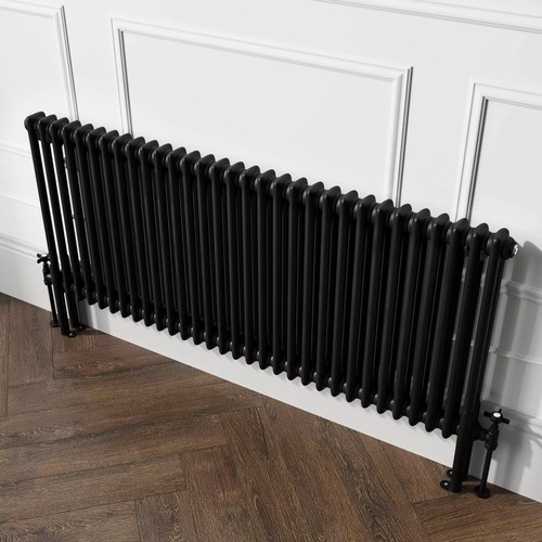 Large cast iron radiator black - large,