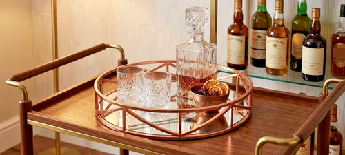 Copper mirror tray decorative - tray,