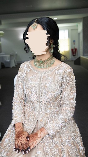 Beige lace ball gown asian - beige,