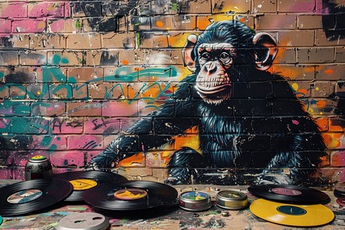 Banksy style monkey canvas - banksy,