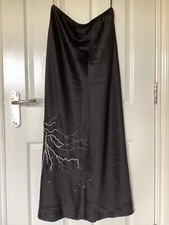 Elizabeth Emanuel ankle length black silk skirt & top - UK size 16