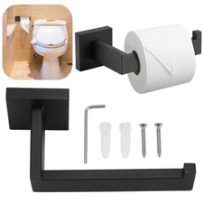 Wall Stand Square Black Bathroom Toilet Roll Paper Holder Rack Dispenser Tools