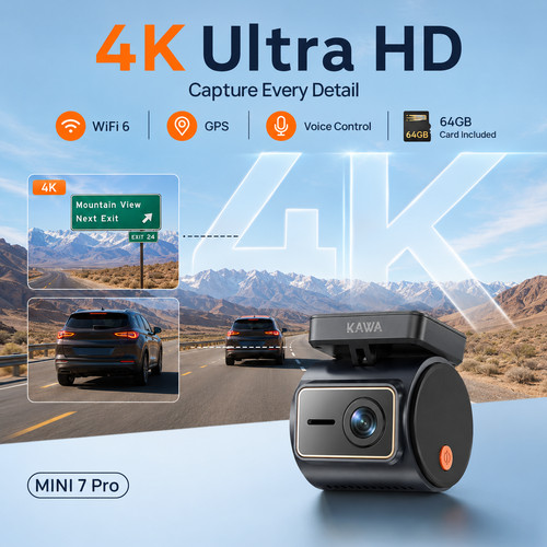 Kawa mini pro dash cam - 4k,