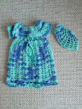Crocheted Dress + Hat   to fit