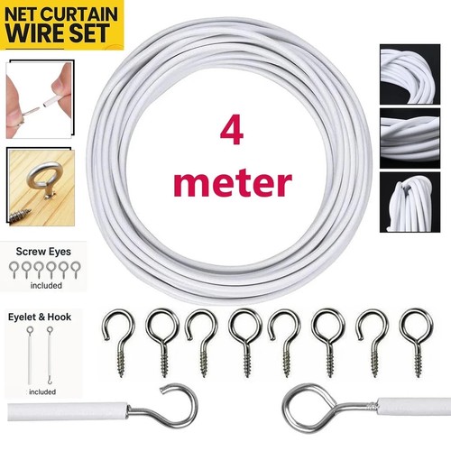 Net curtain wire white - wire,