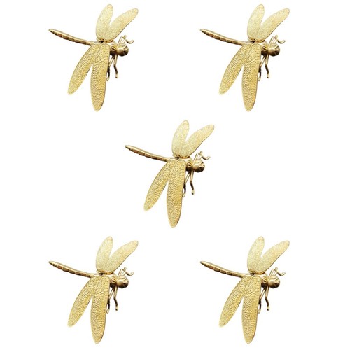 5pcs brass dragonfly figurine - brass,
