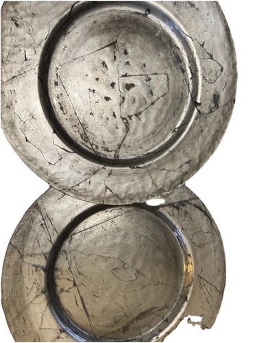 Pair silver charger plates - charger,