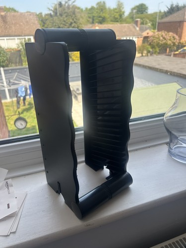 Black plastic storage tower - plastic,