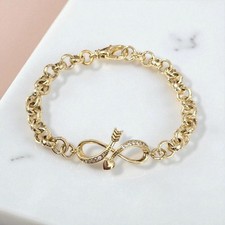 Womens gold belcher bracelet - gold,