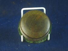 37193 Old Antique Tin Gramophone Needle Box Case Record Cleaner Pad Green