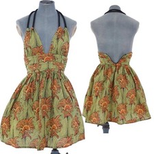 Topshop  Kate Moss Dress Backless Green Rope Halter Neck Blake Lively Size UK 6