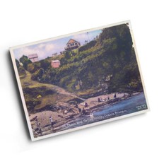 A6 PRINT - Vintage Devon - Fishcombe Beach/Torbay Holiday Chalets Brixham b