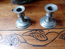 Small Pair of Vintage  Pewter Candle Sticks - With Touch Mark