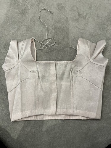 Indian silver sari - silver, top