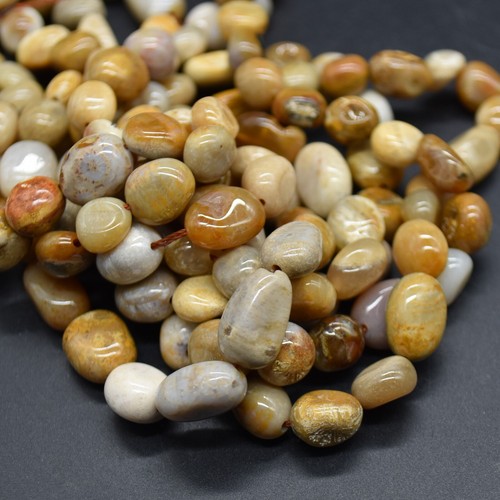 Tumbled nugget pebble beads - pebble,