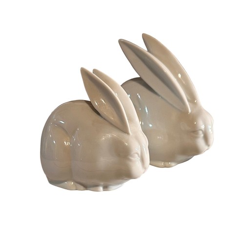 Vtg rabbit porcelain figurines - vtg,