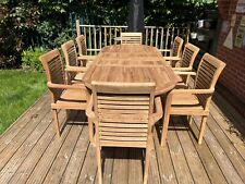 Outdoor Teak 8 Seater  Table Set Extender 100 Cm Wide 180/240 Long Winter Sale