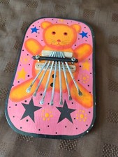 HAND MADE & PAINTED TEDDY KALIMBA THUMB HARP