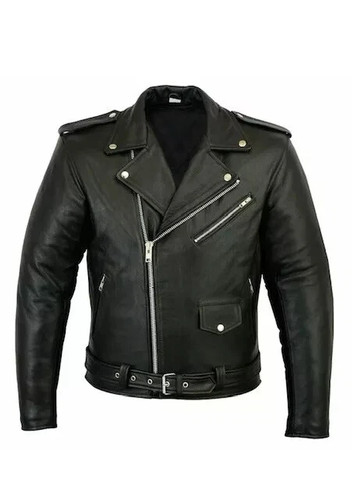 Men black motorcycle leather - black,