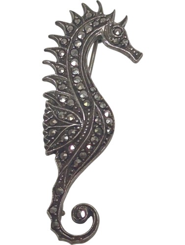 Seahorse brooch sterling - brooch,