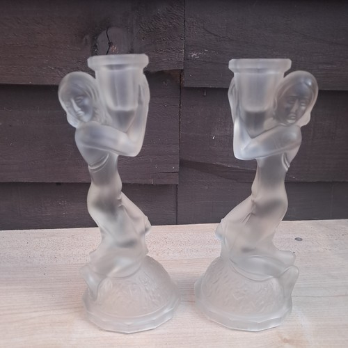 Pair art deco frosted - deco,