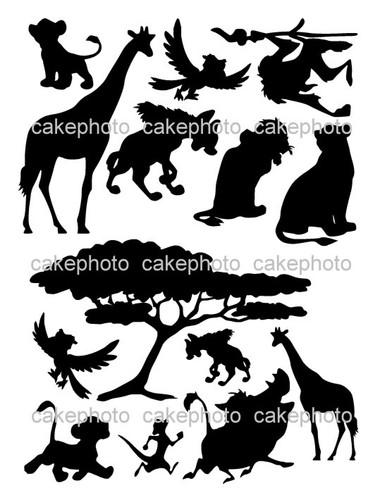 Silhouettes lion king - king, african