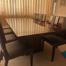 Artedi Extendable Dining Table with 8 Chairs and matching Sideboard. Excellent.