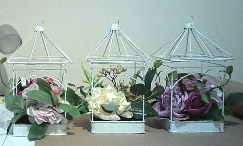 Shabby chic white metal - shabby, bird