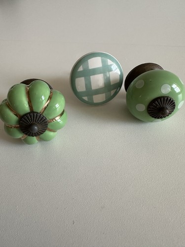 Green ceramic cupboard - green, drawer