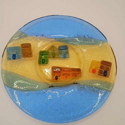 Fused glass art studio hand - glass,