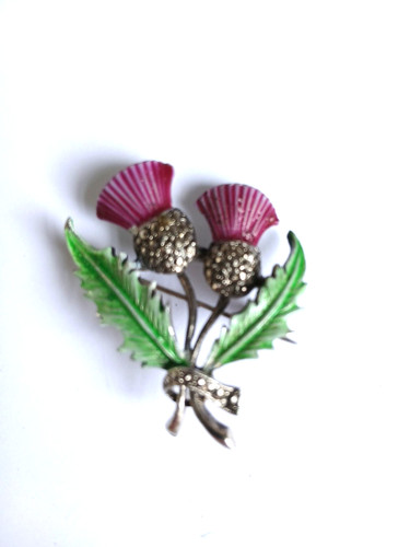 Vintage enamel marcasite - vintage,