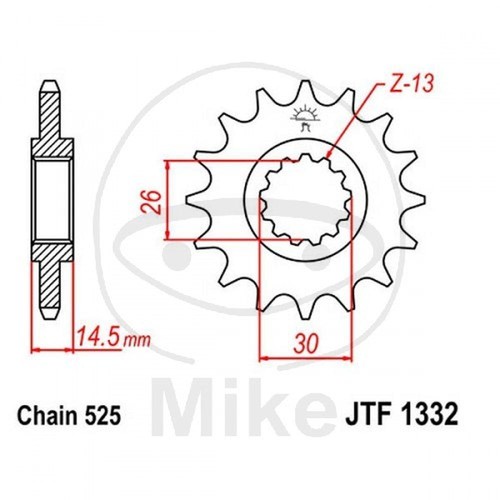 Sprocket z16 525 726 for - z16, 726.01.71