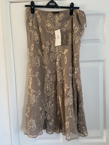 Jacques vert gold silk skirt - gold,