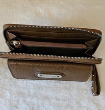Edina Ronay London Brown Genuine Leather Wallet Purse With Zip Coin Card Holder