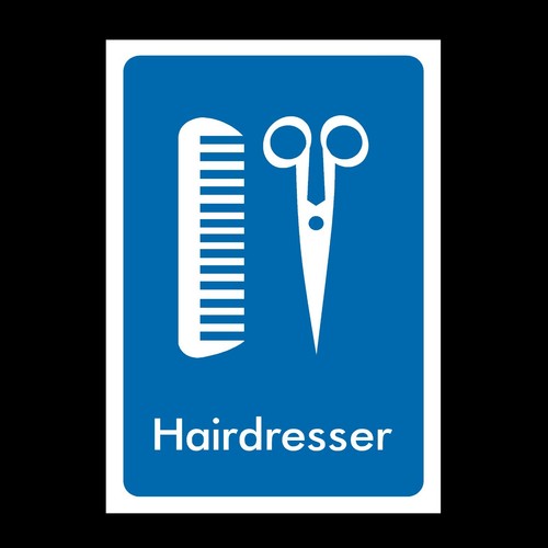Hairdresser plastic sign - plastic,