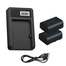 Charger 2PC Battery Sony HXR MC50 MC50E MC50P NX80 NEX VG10 VG10E VG20 VG20E