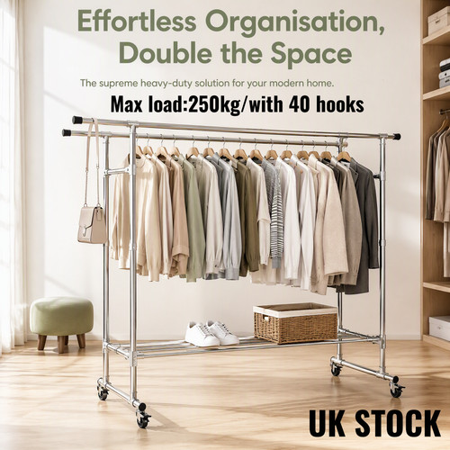 Heavy duty clothes rail 250kg - heavy,