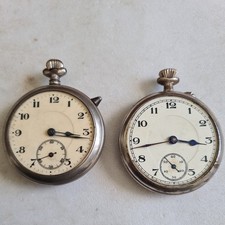 Two Vintage Metal gents pocket watches spares 