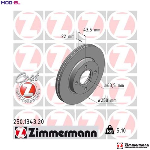 Brake disc 250 1343 for - 250.1343.20,