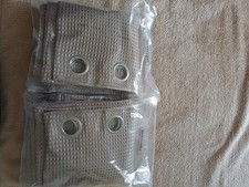 Pair of Velosso Waffle Jacquard Total Blackout Door Curtain Panels