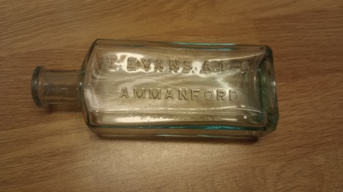 Vintage aqua glass medicine - glass,