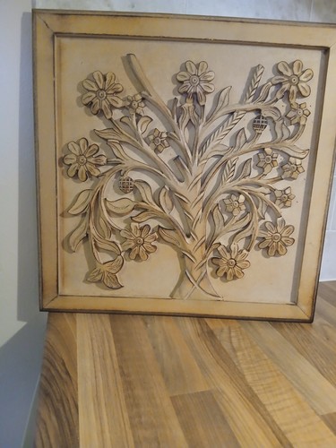 Vintage handcarved wood wall - vintage,