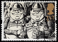 Alice in Wonderland Tweedledum & Tweedledee illustrated on 1993  fine used stamp